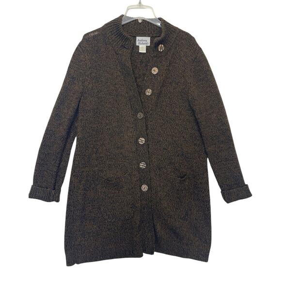 Anthony Richards Knit Cardigan Sweater button down 1X Womens plus long Vintage - Picture 5 of 5